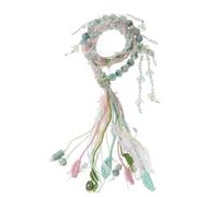 Zkydhbd Ethnic Rope Wristband Hand Woven Chinese Tibetan Beaded Wrist Chain Flower Tassels Handchain Ornament Bead