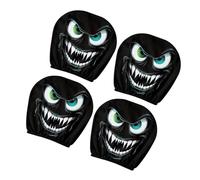 Zkydhbd Fanciful Evil Eyes Car Headrest Covers Soft Polyester Protectors Easy Installation General For Long Drives Family Trip Polyester Car Headrest Protector