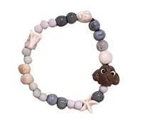 Zkydhbd Fashionable Ceramic With Colorful Beads Handmade Dog Charm Beaded Handchain Adjustable Wristband Accessory Beaded Hand Chain