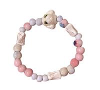 Zkydhbd Fashionable Ceramic With Colorful Beads Handmade Dog Charm Beaded Handchain Adjustable Wristband Accessory Beaded Hand Chain