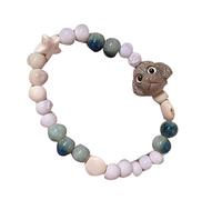 Zkydhbd Fashionable Ceramic With Colorful Beads Handmade Dog Charm Beaded Handchain Adjustable Wristband Accessory Beaded Hand Chain