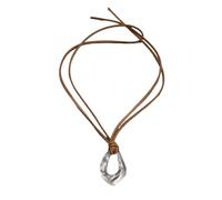 Zkydhbd Fashionable Necklace with Clear Acrylic Pendant Circular Charm Neckchain Adjustable Length Velvets Cord Choker Ornament