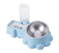 Zkydhbd Feeder Bowls,Practical Pet Double Bowl Dry Food Bowl Automatic Watering Bowl Food Bowl for Cats Feeding Dog Dish Self Watering Supply
