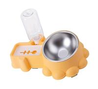 Zkydhbd Feeder Bowls,Practical Pet Double Bowl Dry Food Bowl Automatic Watering Bowl Food Bowl for Cats Feeding Dog Dish Self Watering Supply