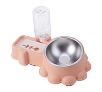 Zkydhbd Feeder Bowls,Practical Pet Double Bowl Dry Food Bowl Automatic Watering Bowl Food Bowl for Cats Feeding Dog Dish Self Watering Supply