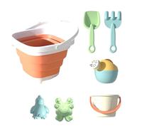 Zkydhbd Foldable Sand Bucket Play Toy Set For Kids With Shovel And Mold Outdoor Beach Play Activity Essential Sand Toy