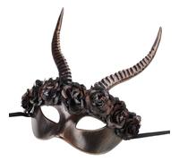 Zkydhbd Halloween Costume Scary Horns Mardi Gras Masquerade Half Face Devils For Party Carnivals