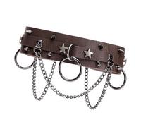 Zkydhbd Halloween LARP Knights Cosplay Costume Accessories Medieval Faux Leather Pauldron Vikinges Shoulder Armour Studded Choker Medieval Shoulder Armour