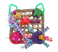 Zkydhbd Hanging Foraging Wall Bird Sea Grass Climbing Net Ladder For Exercise Simulation Cage Decor For Parrot 7.1"x7.1"