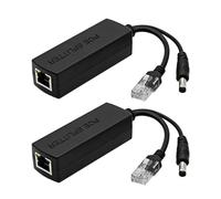 Zkydhbd Highly Speed 100Mbps Power Over Ethernet Splitter 48V to 12V 1.2A Adapter DC5.5x2.1mm Port Compactly for Security Cameras Splitter