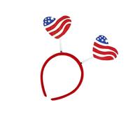 Zkydhbd Independence Days Headband With Double Heart Design Patriotic Costume Accessories For Family Gatherings And BBQs Independence Day Headbands