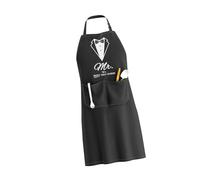 Zkydhbd Kitchen Apron Polyester Fabric Adjustable Fit For Various Body Shape Queen King Mr Mrs Letter Print Couple Adjustable Neck
