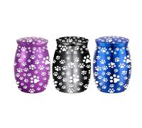 Zkydhbd Memorial Dog Urn Jar Pet Cremation Ashes Jar Small Souvenir Pet Memory Keepsakes Paws Print Cats Urns For Pet Loss 3PCS