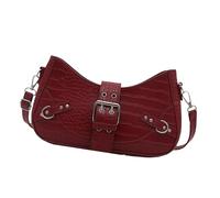 Zkydhbd Modern Crossbody Bag With Metallic Rivets Soft PU Leather Practical Carryall Shoulder Bags Travel Underarm Purse Trendy Office Casual Use Handbag