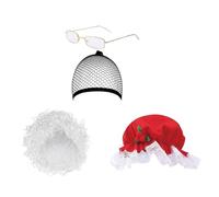 Zkydhbd Mrs. Clause Costume Accessories Include Santa Hair Santa Hat Eyeglasses Necklace Apron For Kid Women Christmas Cosplay Christmas Party Props