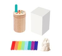 Zkydhbd Natural Wood Color Sorting Cups For Children 1-3 Years Sorting Toy Learning Toy Shape Matching Fine Motor Skill Builder Baby Shape Matching Games