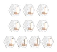 Zkydhbd Pack of 10 Elegant Clear Adhesive Bathroom Hook Without Drilling Wall for Kitchen Bathroom Storage Solution Multipurpose Acrylic Adhesive