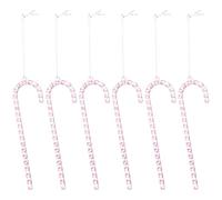 Zkydhbd Pack of 6 Permanent Polyacrylate Candy Stick Suspended Ornamentation Clear Christmas Deck for Window Curtain Door Holiday Decoration Modern Simple Christmas Tree Deck