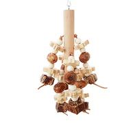 Zkydhbd Parrot Wooden Chewing Toy For Cage 11 Inches Height Natural Wood Blocks Beads And Wooden Stick With Metal Hanging Hook