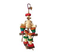 Zkydhbd Parrots Toy Birdcage Tearing Rope Rings Toy MultiColored Wooden Block Chewing Toy For Birds Birdcage Hanging Toy Bird Chewing Toy