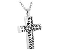 Zkydhbd Pet Urn Necklace For Ashes Cremation Crosses Necklace Neck Jewelry Supplies For Pet Memorial Jewelry Accessories
