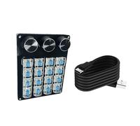 Zkydhbd Portable 16Key Macro Keypad With Programmable Dials For Advanced Gaming Controls And Multimedia Management Keyboards