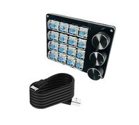 Zkydhbd Portable 16Key Macro Keypad With Programmable Dials For Advanced Gaming Controls And Multimedia Management Keyboards