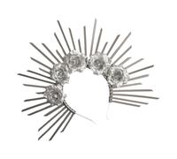 Zkydhbd Punk Flower Headband Artistic Spiked Hair Hoop Rock Headwear for Cosplay Unisex Rock Spiked Headwear Accessory
