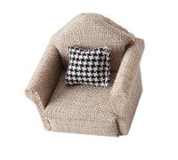 Zkydhbd Realistic Linen Plush Sofa for Toyhouse 1/12 Scale Single Couch Jewelry Holder Supply Doll House Accessories and Furniture