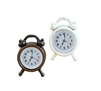 Zkydhbd Retro Alarm Clock Set Metal Desktop Decorations for 1/12 Scale Craft Display Collectible Gifts Miniature Clock Decors