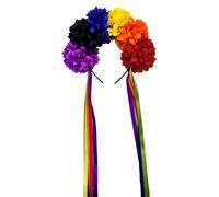 Zkydhbd Rose Rainbow Floral Hairband Hair Hoop Colorful Flower Tassels Hair Styling For Live Show Headbands For Carnivals Black And Red Devil Costume Headbands