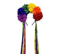 Zkydhbd Rose Rainbow Floral Hairband Hair Hoop Colorful Flower Tassels Hair Styling For Live Show Headbands For Carnivals Black And Red Devil Costume Headbands