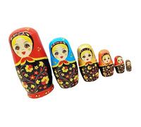 Zkydhbd Russian Stacking Doll 6Layer Handcrafts Educational Matryoshka Doll for Kids Cultural Learning Artistic Painting Project Russian Nesting Dolls Wooden Matryoshka Hand Painted Folk Art