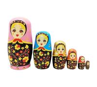 Zkydhbd Russian Stacking Doll 6Layer Handcrafts Educational Matryoshka Doll for Kids Cultural Learning Artistic Painting Project Russian Nesting Dolls Wooden Matryoshka Hand Painted Folk Art