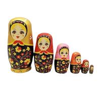 Zkydhbd Russian Stacking Doll 6Layer Handcrafts Educational Matryoshka Doll for Kids Cultural Learning Artistic Painting Project Russian Nesting Dolls Wooden Matryoshka Hand Painted Folk Art