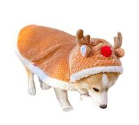 Zkydhbd Seasonal Dog Reindeer Hooded Wrap Soft And Warm Pet Christmas Costume Capes For Winter Activity Cosplay Party Pet Clothes Easy To Wear Dog Cloak