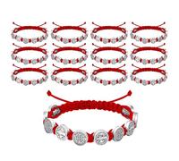 Zkydhbd Set of 12 Benedictines Charm Bracelets Handmade Wristbands Adjustable Length Wristchains Religious Blessing Jewelry