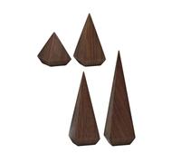 Zkydhbd Set of 4 Elegant Rings Storage Rack Walnut Wood Rings Display Stand Holder Numerous Organization Stand Multi Capacity