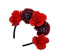 Zkydhbd Skull Spiders Flower Headwear Party Halloween Bride Headpiece Spiders Bride Hair Hoop For Live Show Role Play Gothic Rose And Spiders Hair Ornament