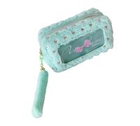 Zkydhbd Soft Pencil Pouches Stylish Bowknot Decoration Roomy Interior Strong Zippers Closure Flexible for Students Professional Plush Bowknot Pen Case