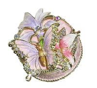 Zkydhbd Stainless Steel Jewelry Box Featuring Cherries Blossom Motifs Drip Oil Accent and Practical Multi Layer Interior Design Premium Jewelry Box with Dividers