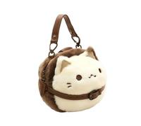 Zkydhbd Stylish Cats Plush Shoulder Bag Soft Plush Finish Shopping Cats Handbag Top Handle Bags For Adding A Touch Of Fashion Small Lightweight Bag