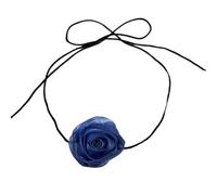 Zkydhbd Stylish Rose Blossom Necklace Simulation Flower Neckchain Women Girls Collarbone Chain Eye Catching Choker Accessory