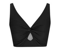 Zkydhbd Stylish Single Color Swim Top Breathable Nylon Fabric Twist Front Swim Crop For Women Seasonal Sea Adjustable Swimsuit