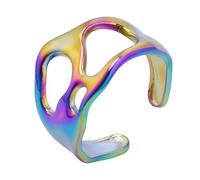 Zkydhbd Stylish Unusual Rings Fashion Irregular Opening Alloy Texture Suitable For Fashion Enthusiasts Present Comfortable Wear