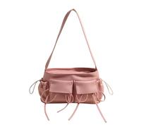 Zkydhbd Stylish Womens Sweet Bowknot Single Shoulder Bag Simple Solid Color Underarm PU Leather Multi Pockets Armpit Purse Shopping Elegant
