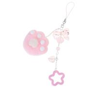 Zkydhbd Sweet Cats Claw Bead Hangings Pendant Lovely Phone Strap Bag Decoration Portable Hangings Lanyard For Girls Women Phone Pendant Strap Lanyard For Cartoon Charm Chain