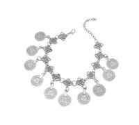 Zkydhbd Trendy Vintage Coin Tassels Anklet for Women Adjustable Length Foot Chain Accessories Handmade Tribal Ethnic Jewelry Alloy Anklet