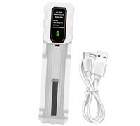 Zkydhbd Type C Chargers for 14500/18500/18650/21700/26650 Battery Size Intelligent Auto Detection Technology Travel Friendly Type C Intelligent Single Slot Chargers