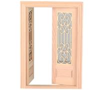 Zkydhbd Unfinished 1/12 Miniature Wooden Double Door for Creative Painting Projects and Architectural Model Displays Wooden Miniature Door Model